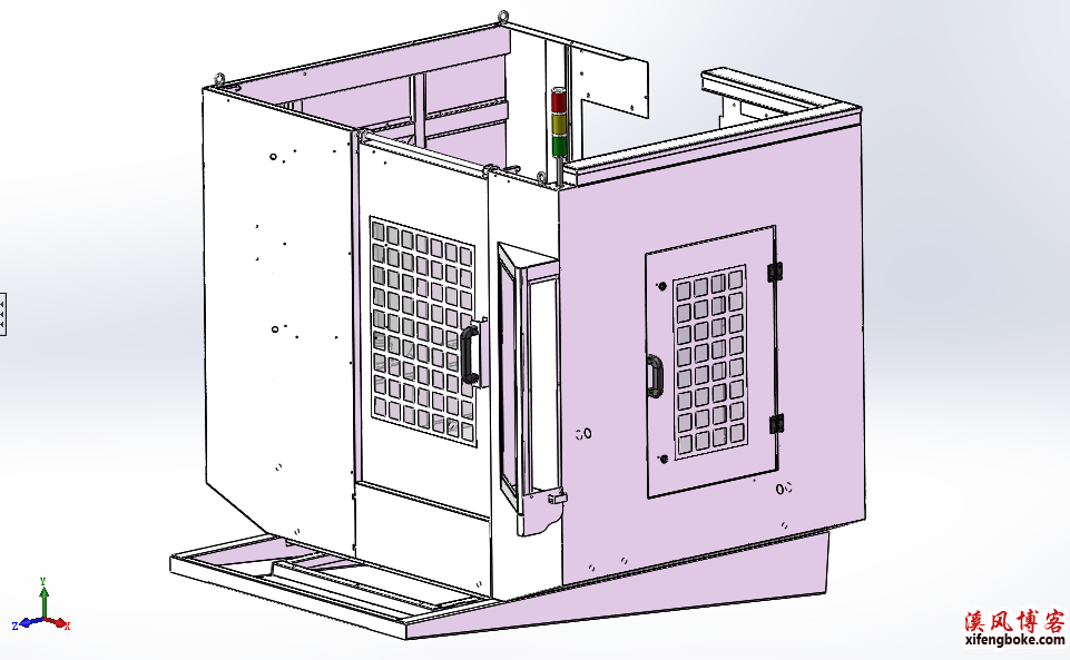SolidWorks钣金学习经典实例：数控CNC机床钣金护罩模型下载