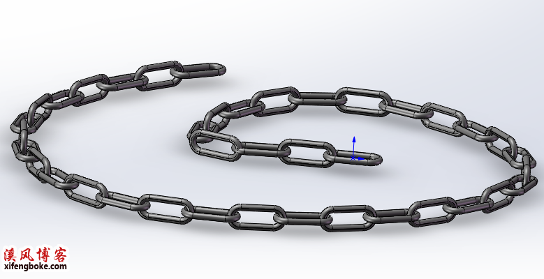 SolidWorks铁链建模实例，曲线驱动阵列实战应用  SolidWorks练习题 SolidWorks习题 第1张
