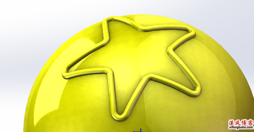 SolidWorks建模练习之球面五角星的绘制，