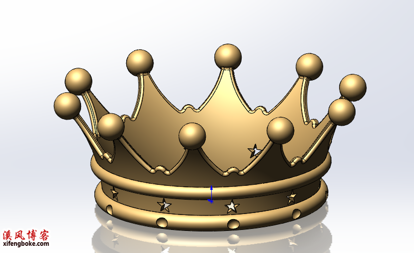 SolidWorks建模练习之皇冠的绘制，常规命令适合初学者学习