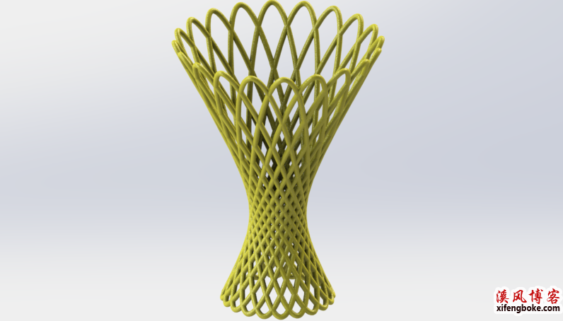 SolidWorks经典建模之3D花篮模型的绘制，投影曲线与阵列的综合应用