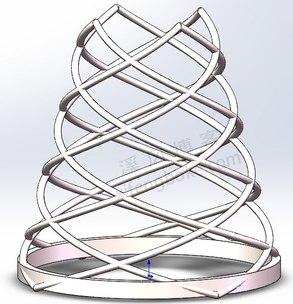 SolidWorks练习题之灯头艺术件的绘制，学会SW锥形螺旋线  SolidWorks练习题 SolidWorks练习 第13张