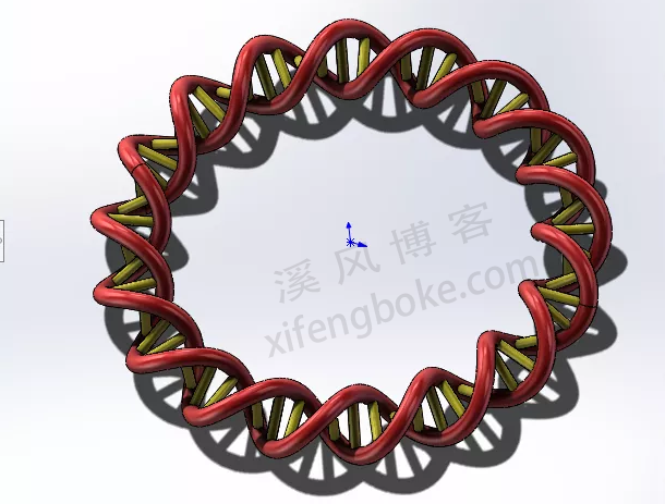 SolidWorks建模练习之双螺旋DNA手链，扫描路径是思路的关键