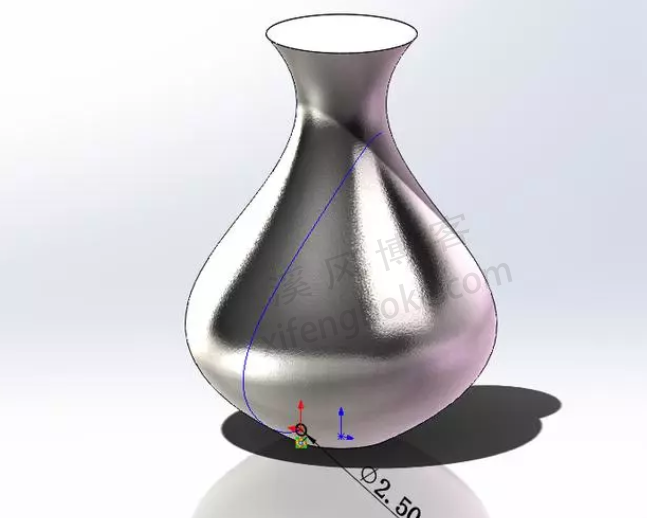 SolidWorks练习题之创意花瓶的绘制，了解投影曲线命令的使用  SolidWorks练习题 SolidWorks练习 第7张