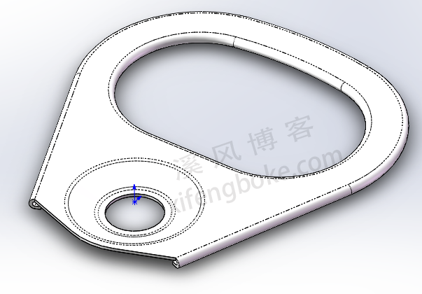 SolidWorks钣金练习题之易拉罐拉环的建模，成型工具的使用和褶边的使用功能  第18张