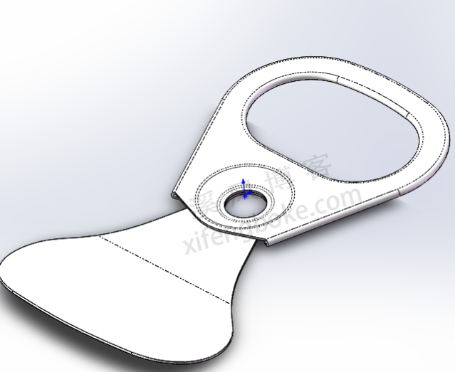 SolidWorks钣金练习题之易拉罐拉环的建模，成型工具的使用和褶边的使用功能  第25张
