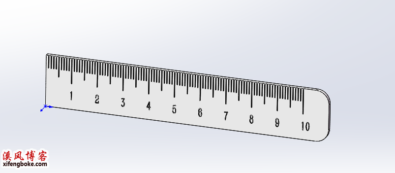 SolidWorks数字递增阵列实例：钢尺的建模