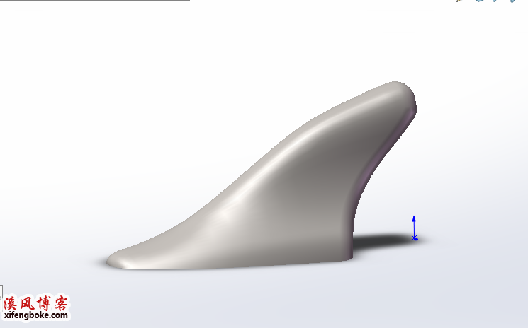 用SolidWorks建模一个汽车鱼尾天线，样条曲线美观是重点
