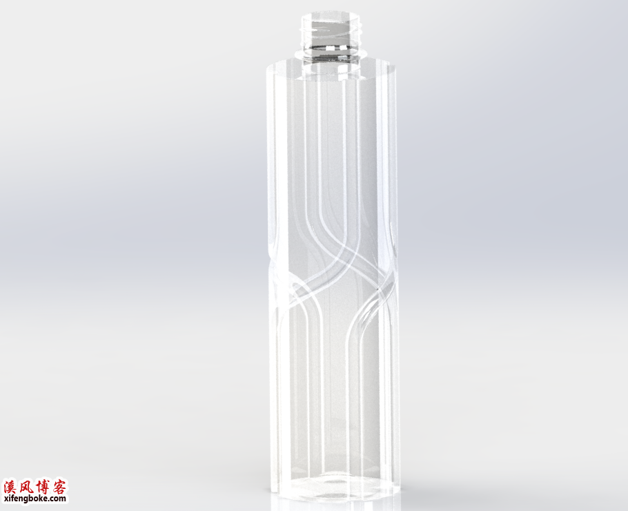 SolidWorks练习题之矿泉水瓶的绘制，难度不大主要是顶部螺纹的处理  SolidWorks练习题 SolidWorks习题 第28张