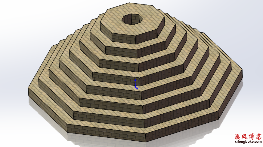 SolidWorks经典建模之八角台阶的绘制，SolidWorks随形阵列的典型案例