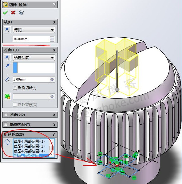 SolidWorks经典练习题之机箱螺钉的建模，常规命令练习  SolidWorks练习题 SolidWorks练习 第12张