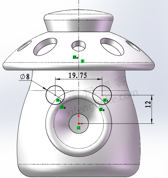 SolidWorks练习题之蘑菇造型零件的绘制，综合命令练习  第18张