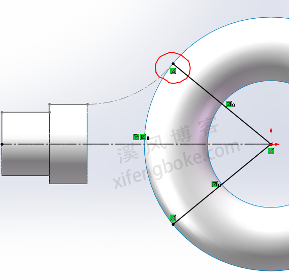 SolidWorks曲面练习题之吊环的建模，边界曲面缝合曲面等常规操作  第7张