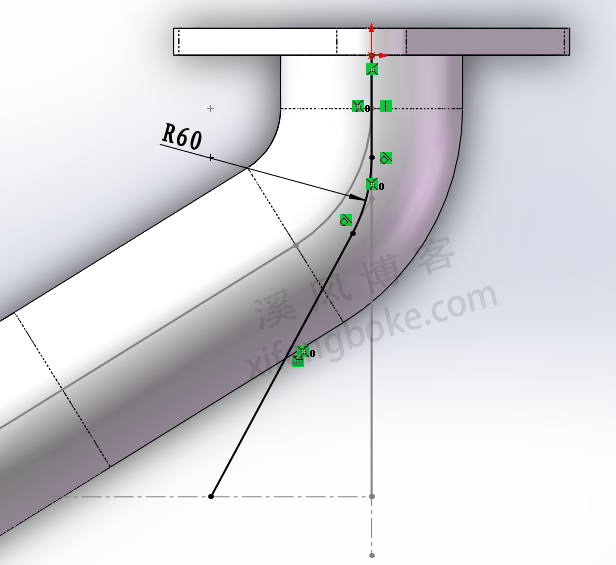 SolidWorks练习题之管道建模，投影曲线的使用  第13张