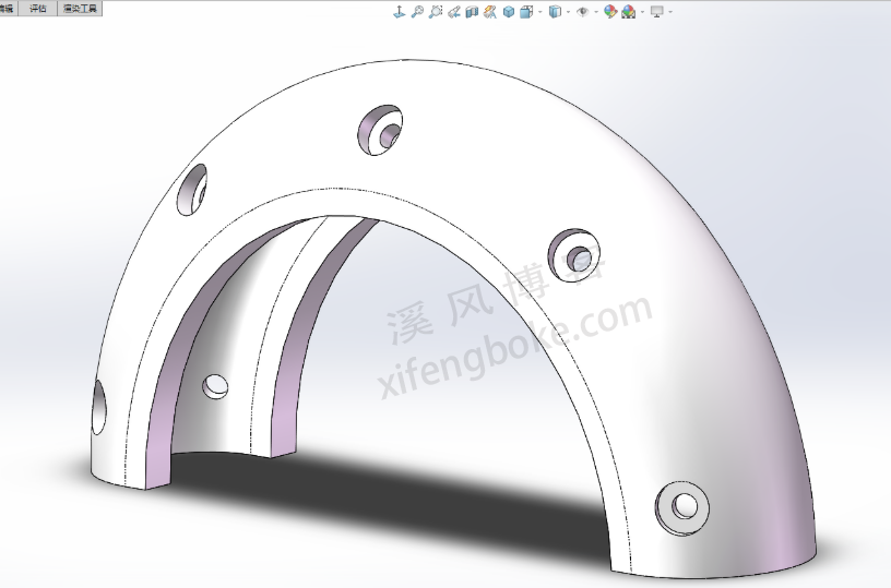 SolidWorks练习题之半圆管，异形孔圆柱面定位技巧
