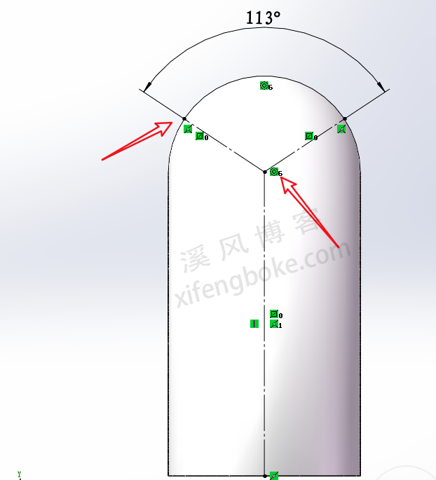 SolidWorks练习题之半圆管，异形孔圆柱面定位技巧  第8张
