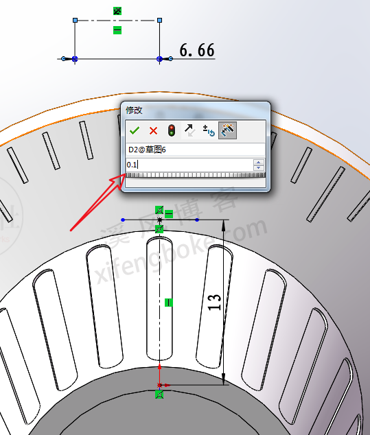 SolidWorks练习题之旋钮刻度盘的建模，数字递增阵列  第18张