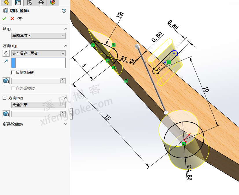 SolidWorks练习题之木夹子建模练习,弹簧是重点  第6张