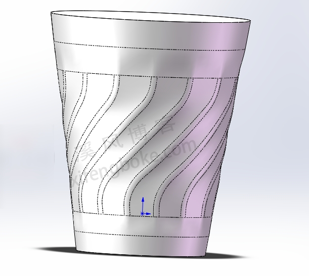SolidWorks练习题之扭曲纹的杯子，投影曲线与扫描训练  第17张
