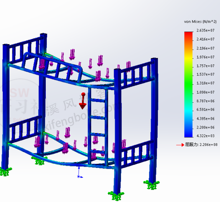 SolidWorks受力分析案例分享，simulation使用案例  第13张