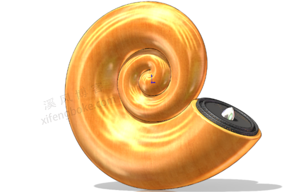 SolidWorks练习题之鹦鹉螺音响的建模，放样的用法  第1张