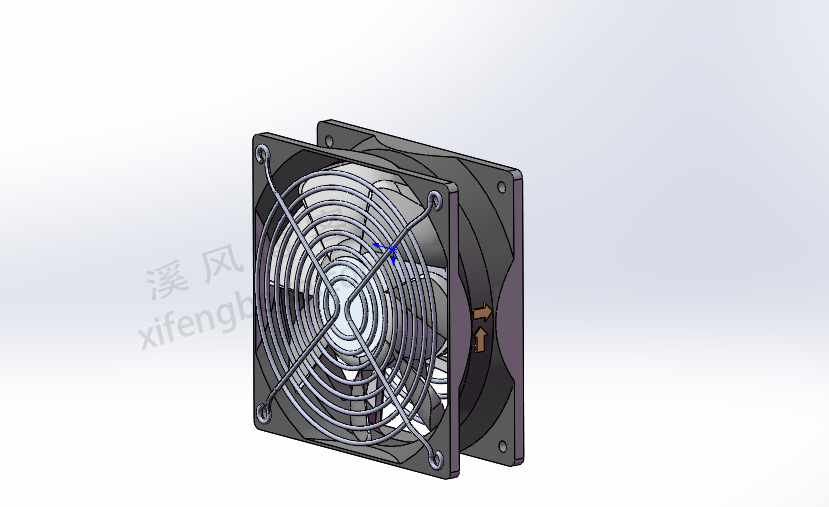 SolidWorks散热风扇模型120*120型号下载  第1张